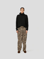 Pantalon Sakis À Imprimé Léopard Soyeux
