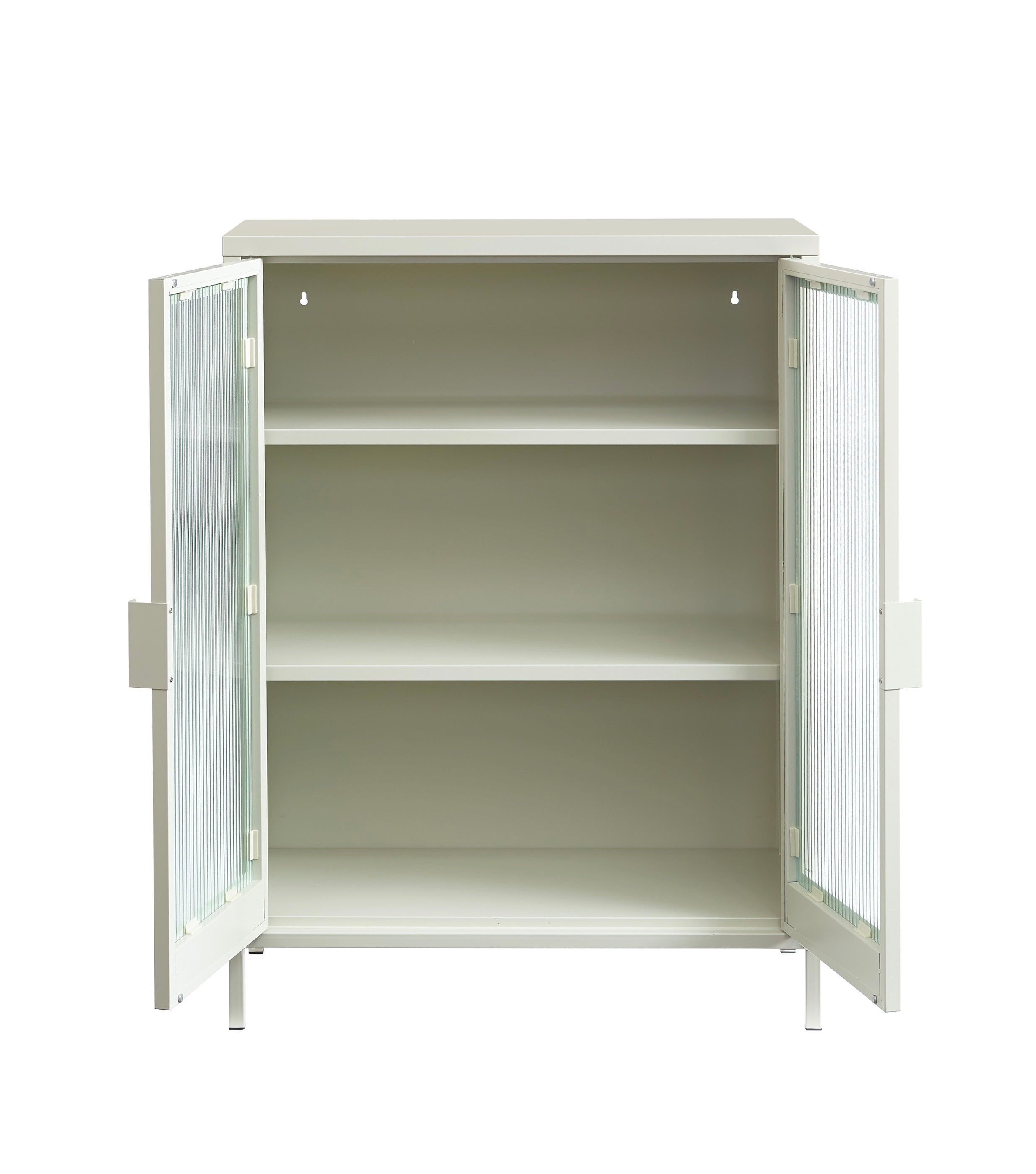 Sideboard - Sand Beige - Fluted Glass Doors