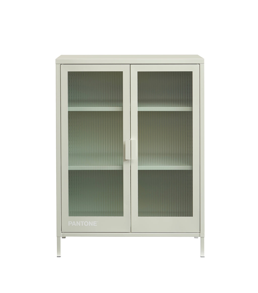 Sideboard - Sand Beige - Fluted Glass Doors