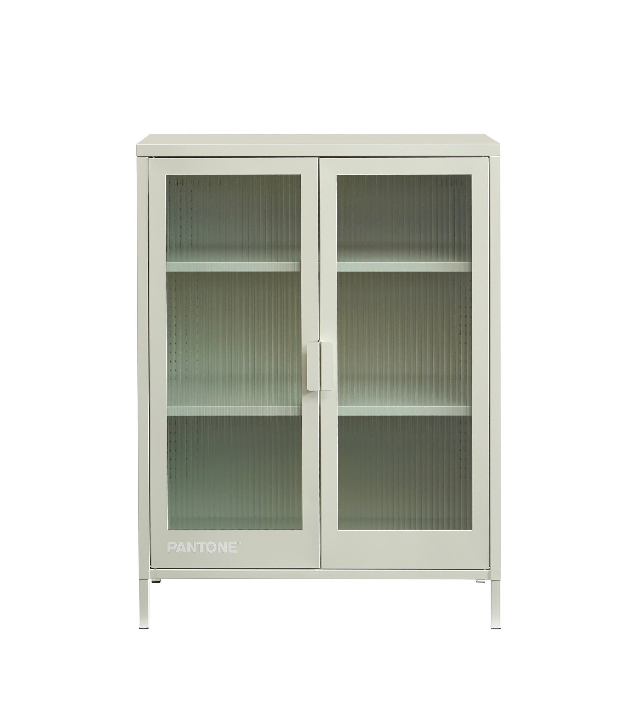 Sideboard - Sand Beige - Fluted Glass Doors