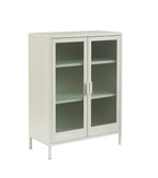 Sideboard - Sand Beige - Fluted Glass Doors