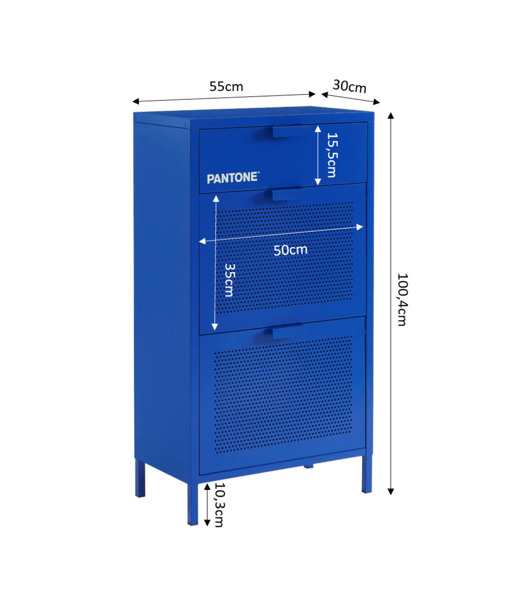 Meuble À Chaussures - Métal - Bleu Électrique