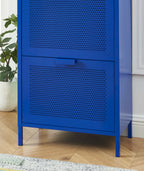 Meuble À Chaussures - Métal - Bleu Électrique