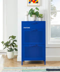 Meuble À Chaussures - Métal - Bleu Électrique