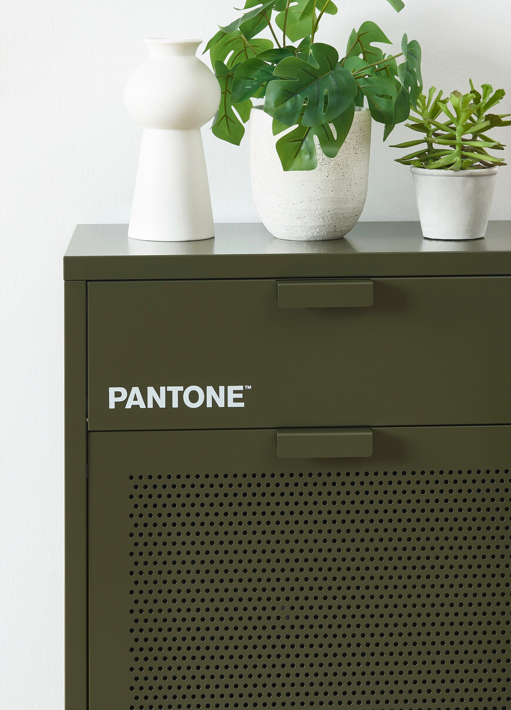 Shoe Cabinet - Metal - Dark Olive Green