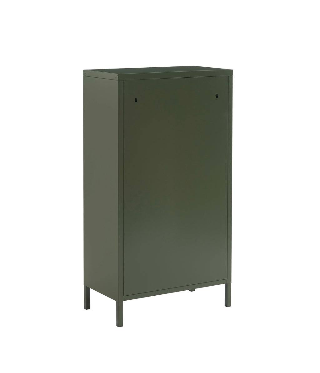 Shoe Cabinet - Metal - Dark Olive Green