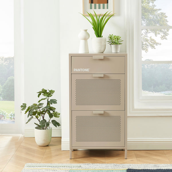 Meuble À Chaussures - Métal - Taupe