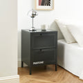 Bedside Table - Metal - Anthracite Gray - Double Drawers