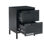 Bedside Table - Metal - Anthracite Gray - Double Drawers