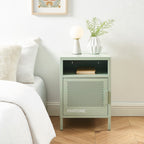 Bedside Table - Metal - Almond Green