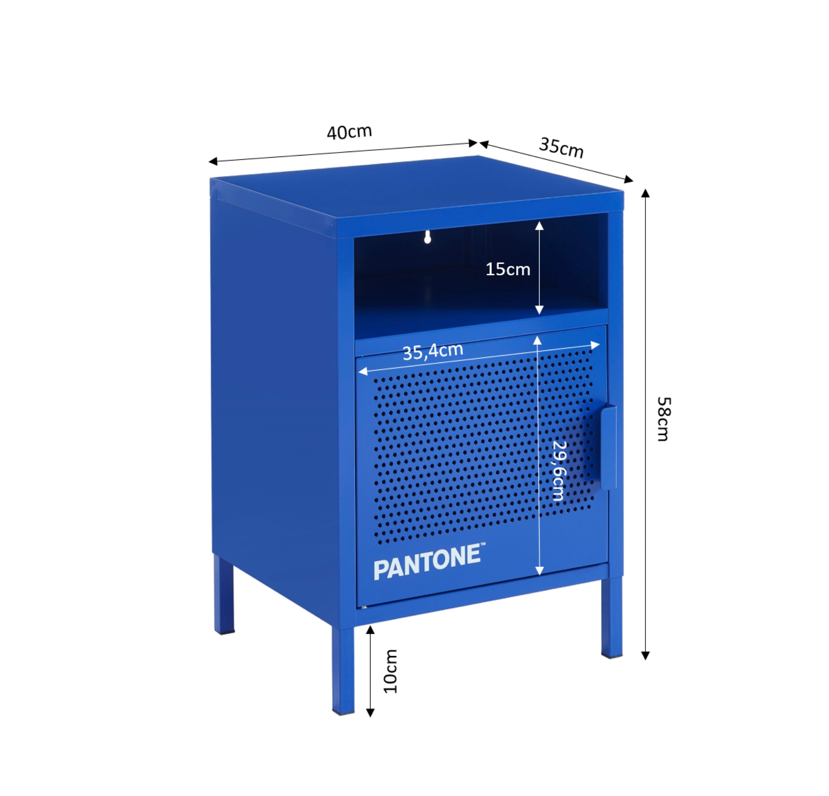 Bedside Table - Metal - Electric Blue