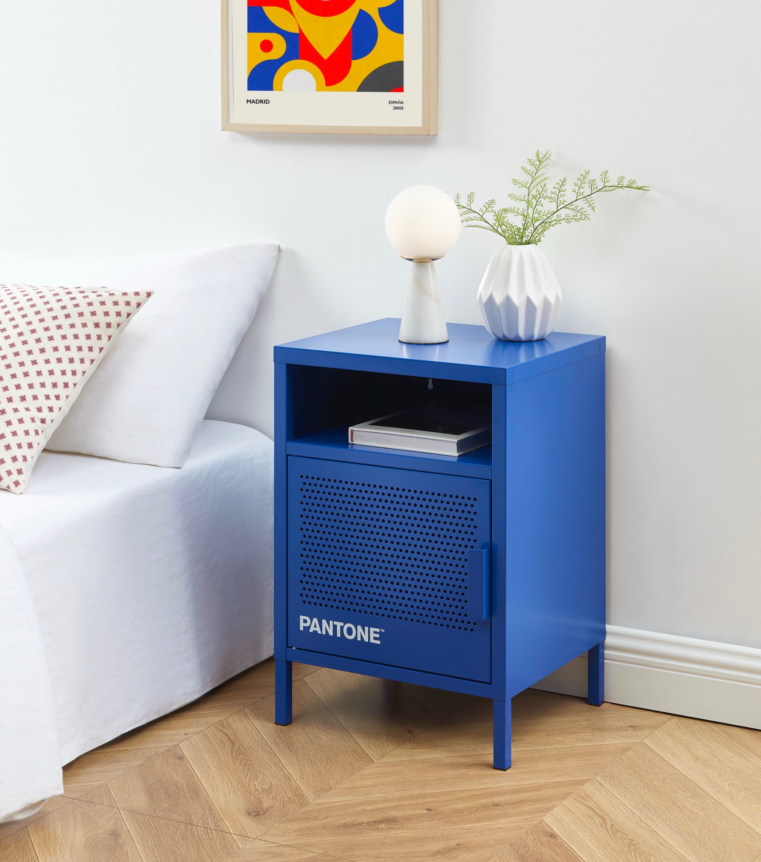 Bedside Table - Metal - Electric Blue