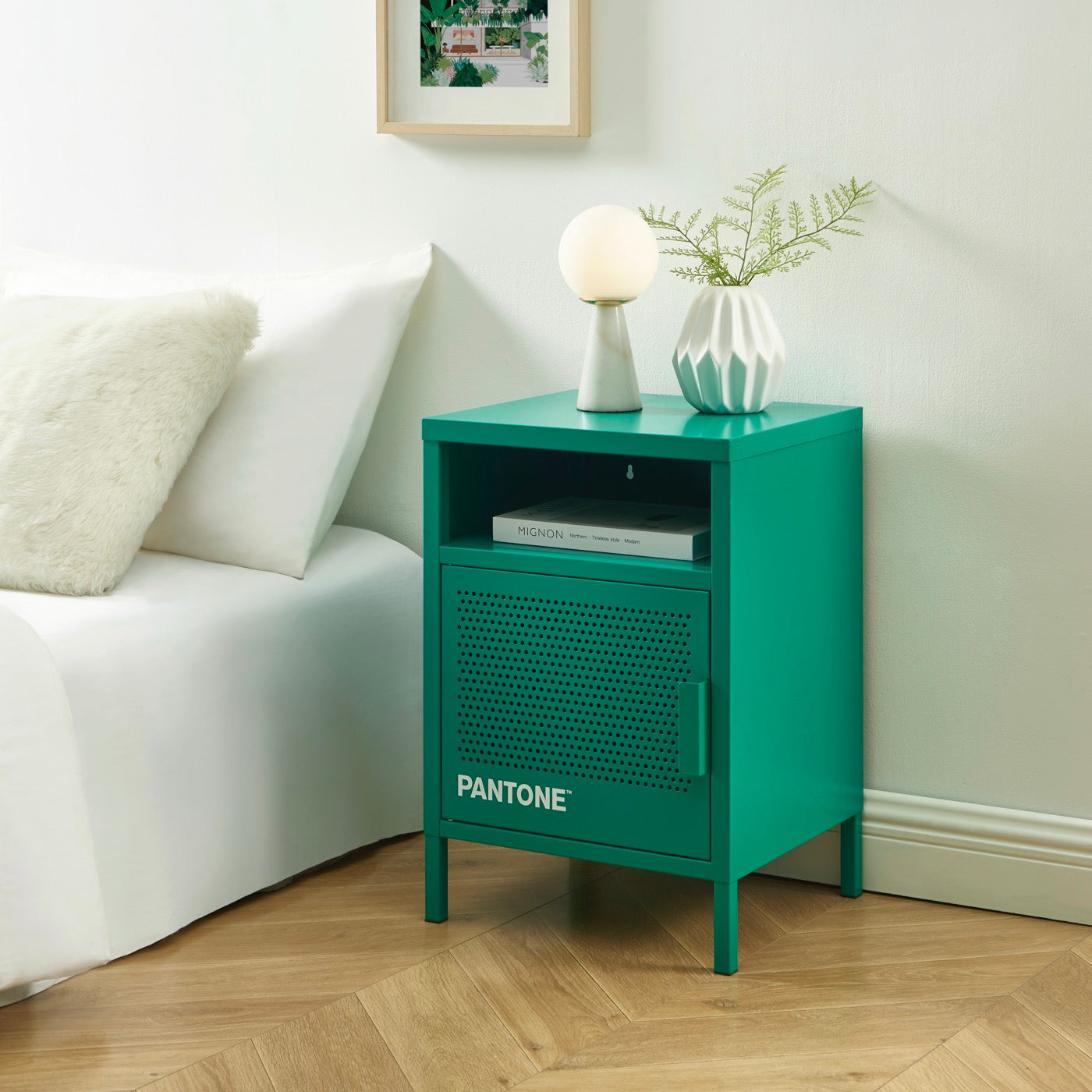 Bedside Table - Metal - Emerald Green