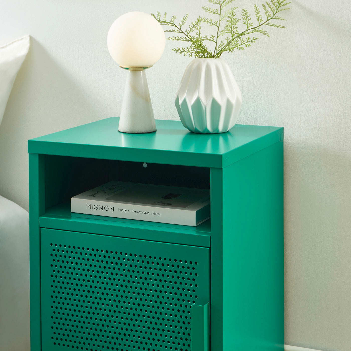 Bedside Table - Metal - Emerald Green