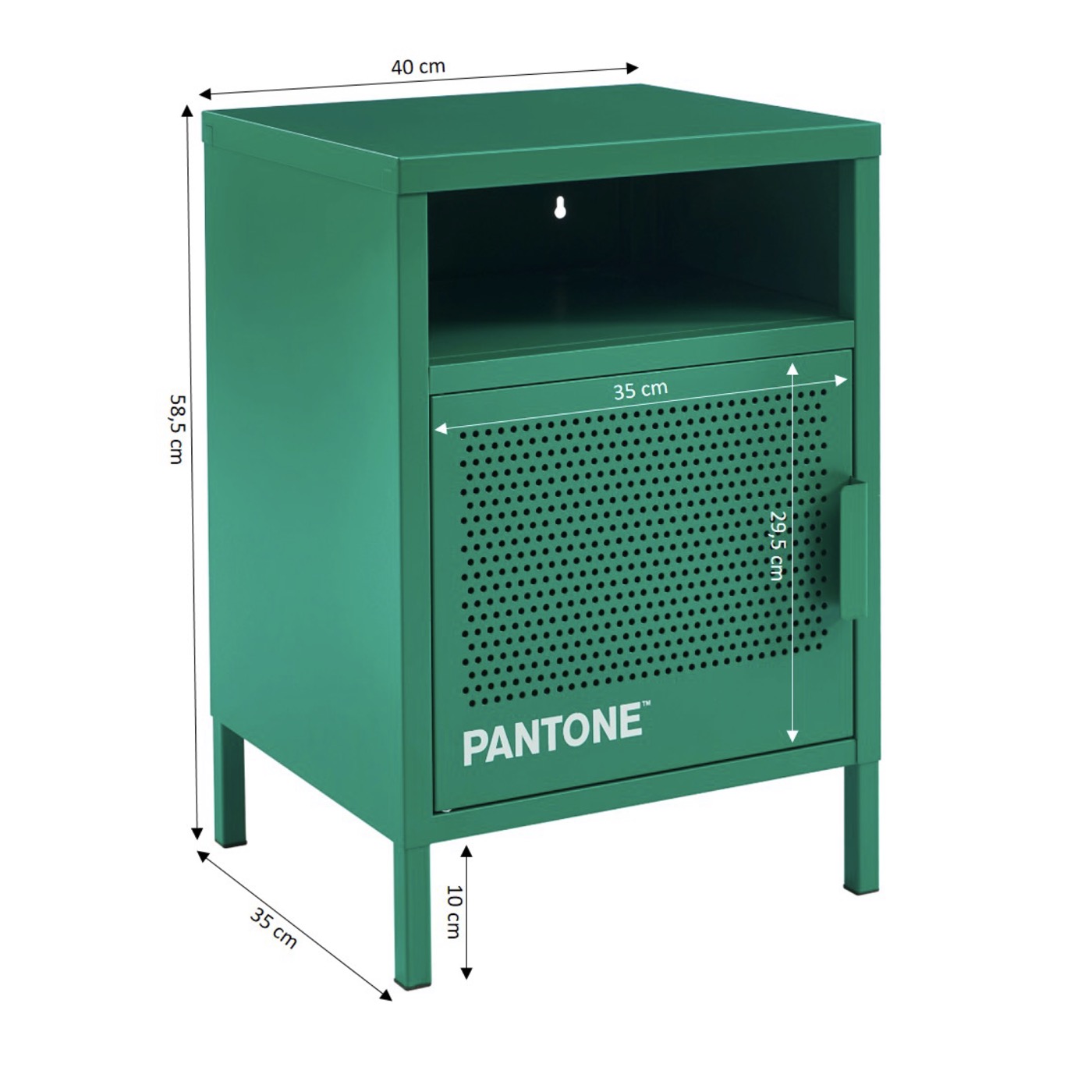 Bedside Table - Metal - Emerald Green