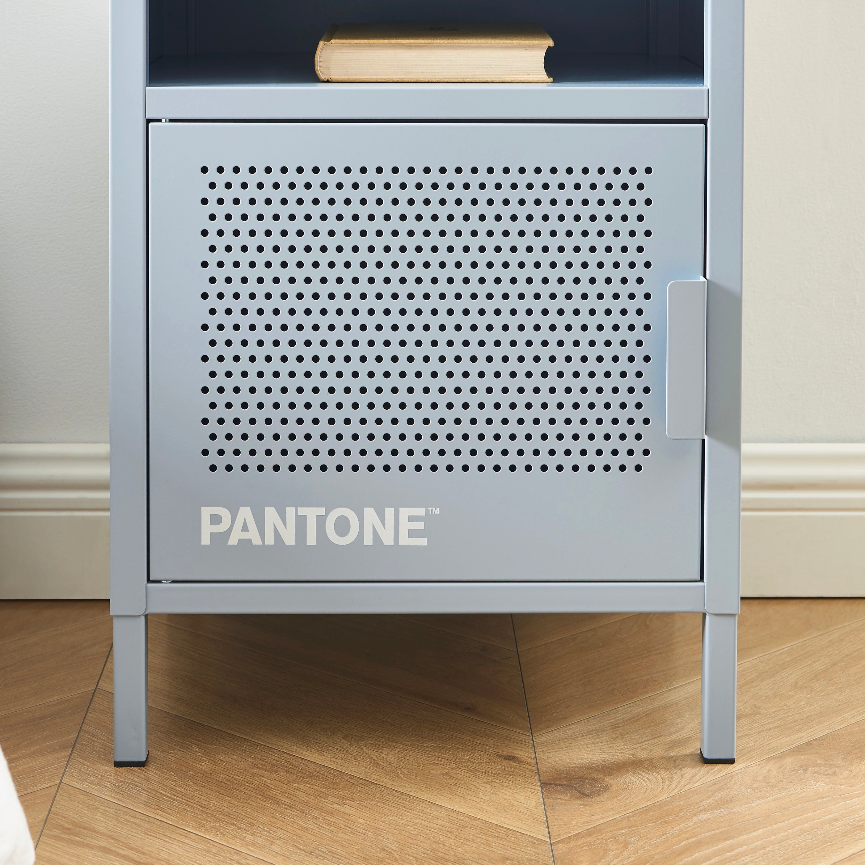 Bedside Table - Metal - Gray Blue