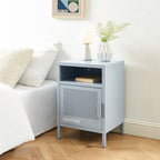 Bedside Table - Metal - Gray Blue