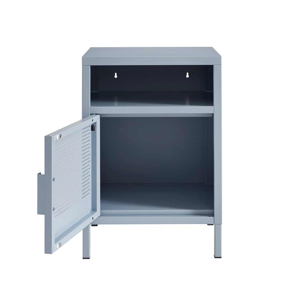 Bedside Table - Metal - Gray Blue
