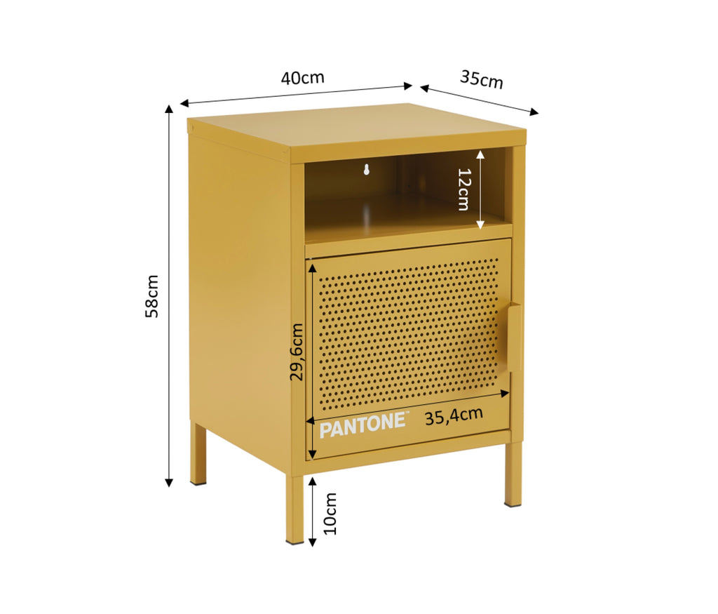 Bedside Table - Metal - Mustard Yellow