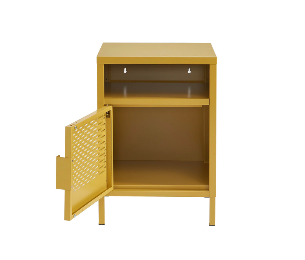 Bedside Table - Metal - Mustard Yellow