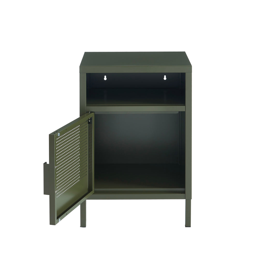 Table De Chevet - Métal - Vert Olive Foncé