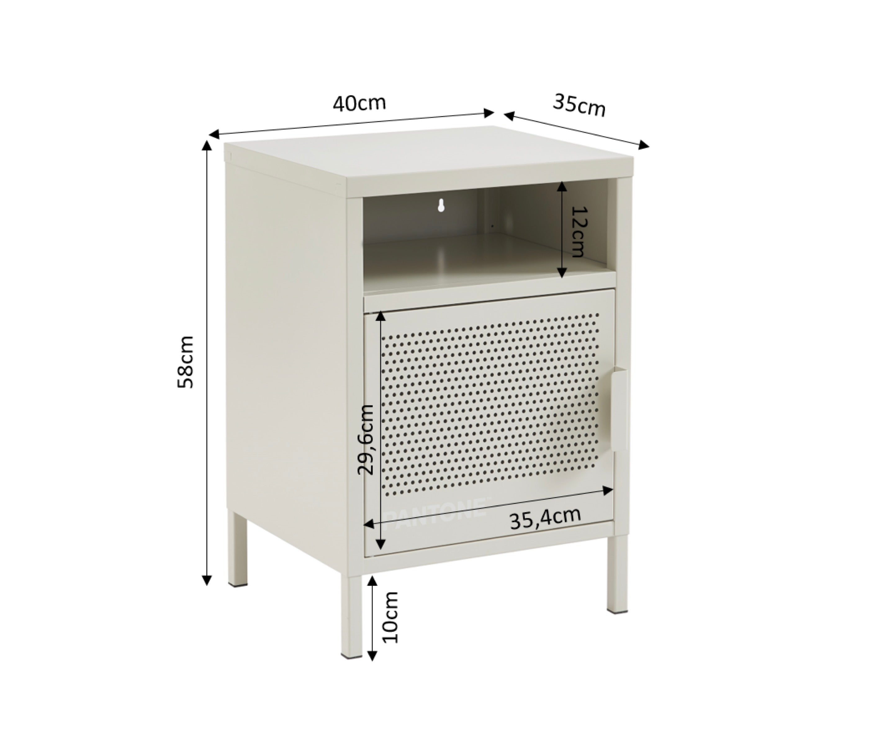 Table De Chevet - Métal - Beige Sable