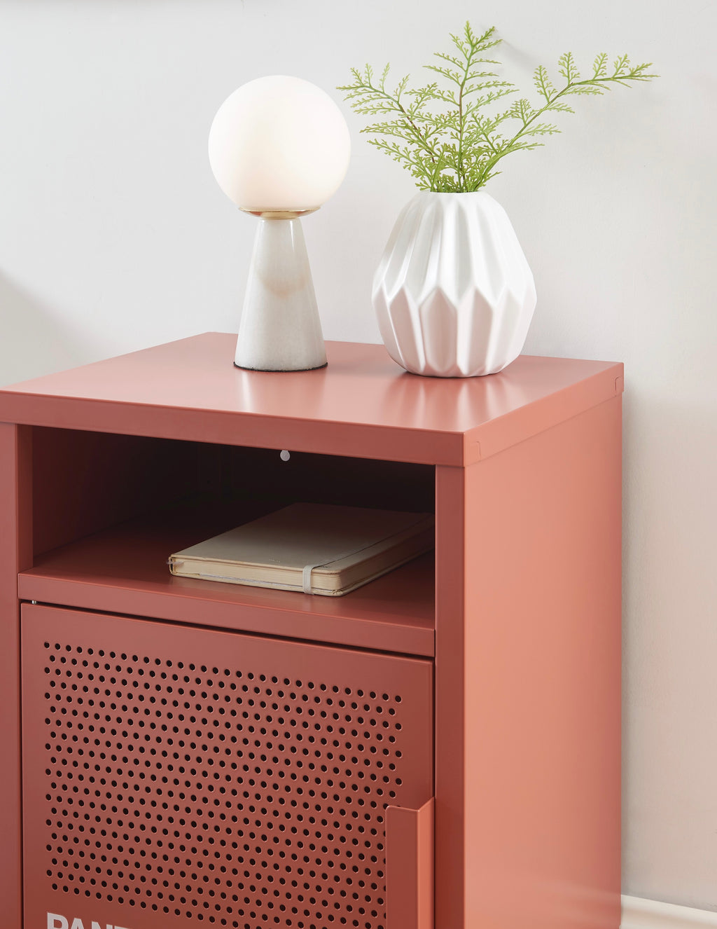 Bedside Table - Metal - Terracotta