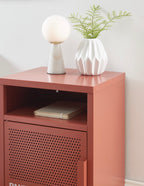 Bedside Table - Metal - Terracotta