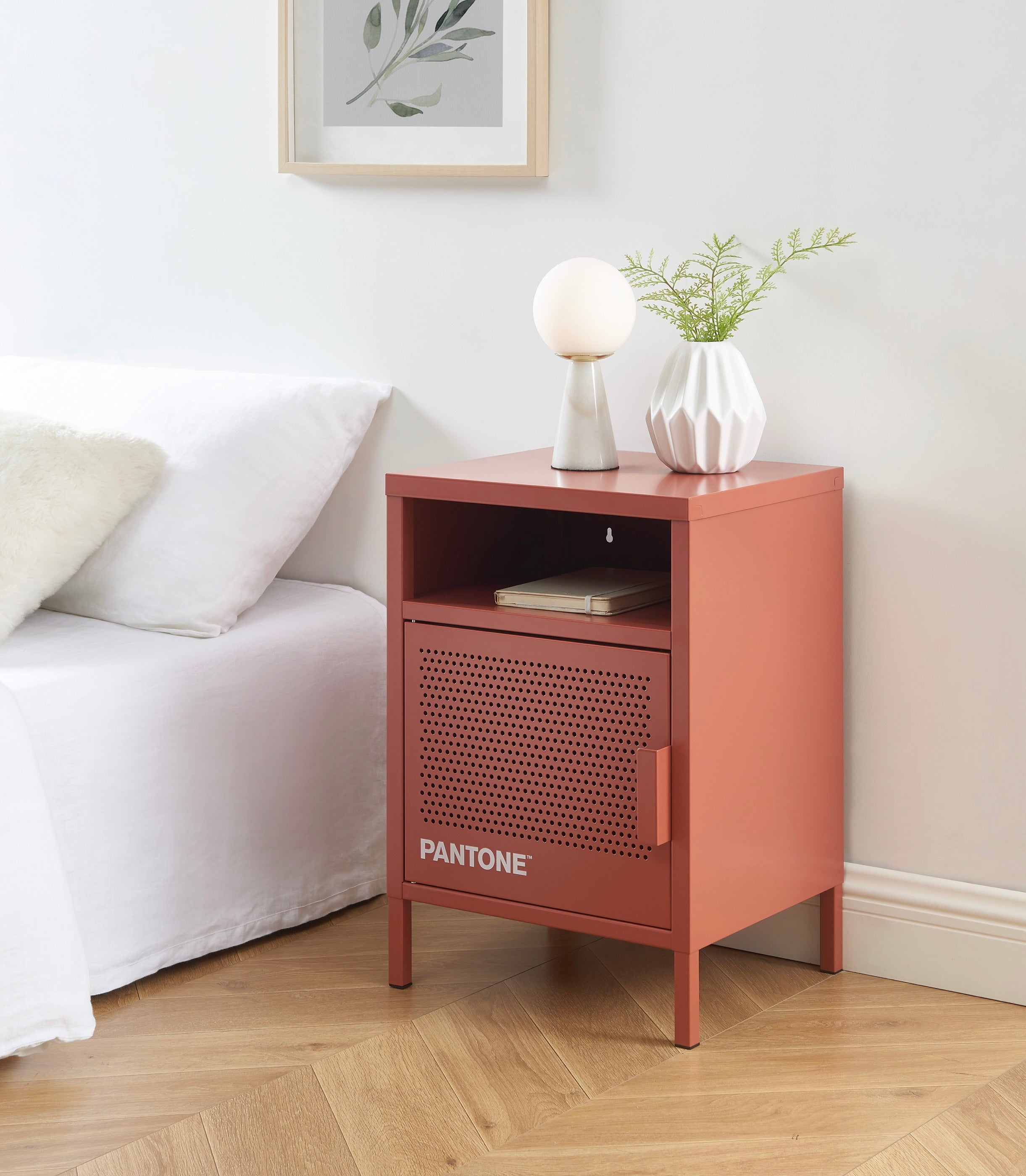 Bedside Table - Metal - Terracotta