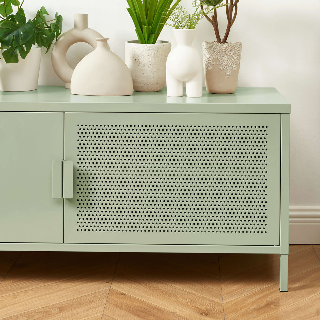 TV Unit - Metal - Almond Green