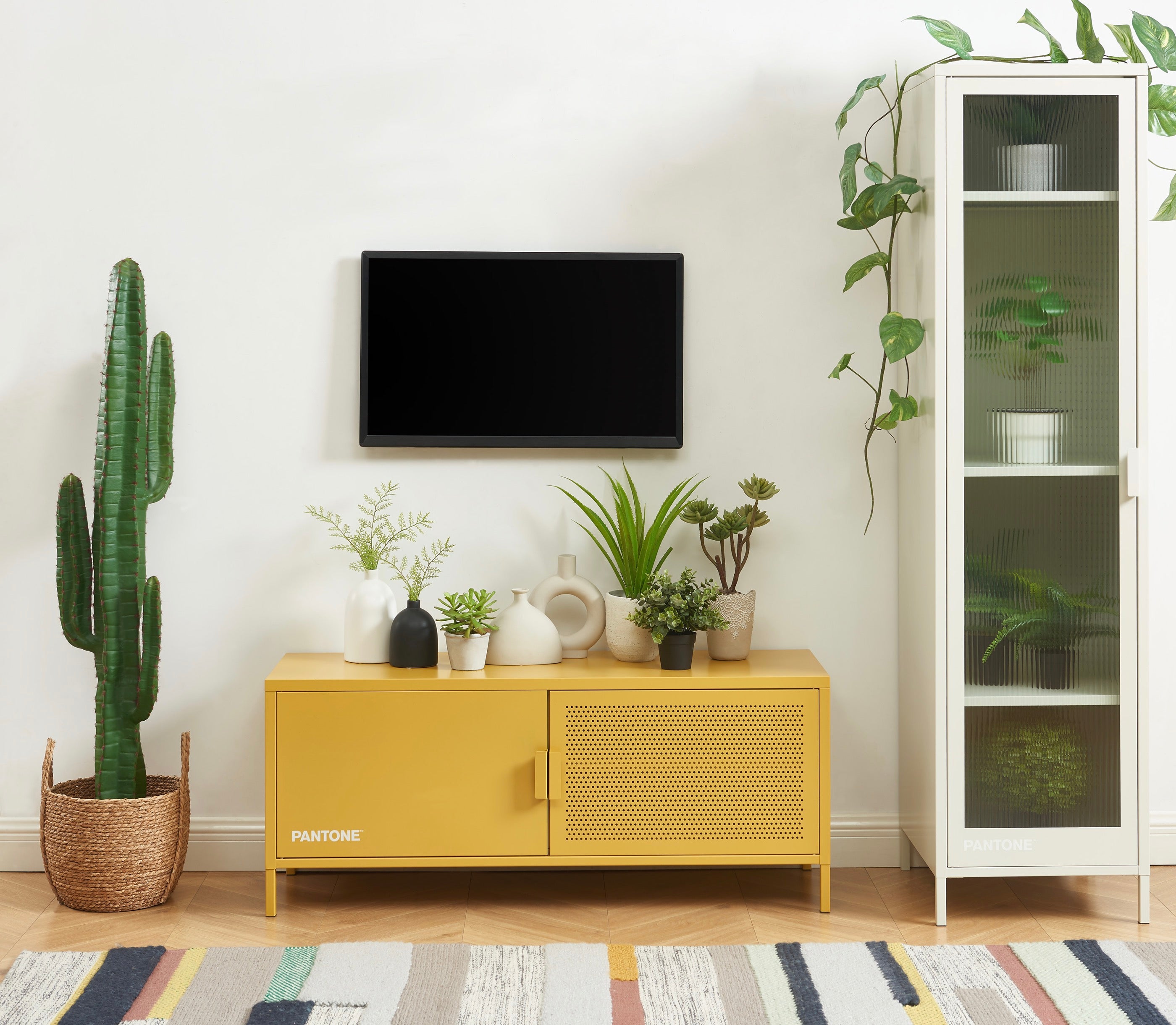 Meuble Tv - Métal - Jaune Moutarde