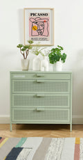 Commode - Métal - Vert Amande - 4 Tiroirs