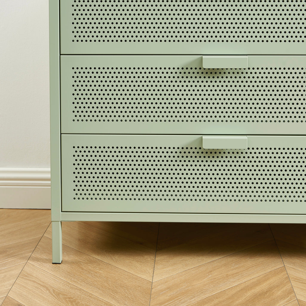 Commode - Métal - Vert Amande - 4 Tiroirs