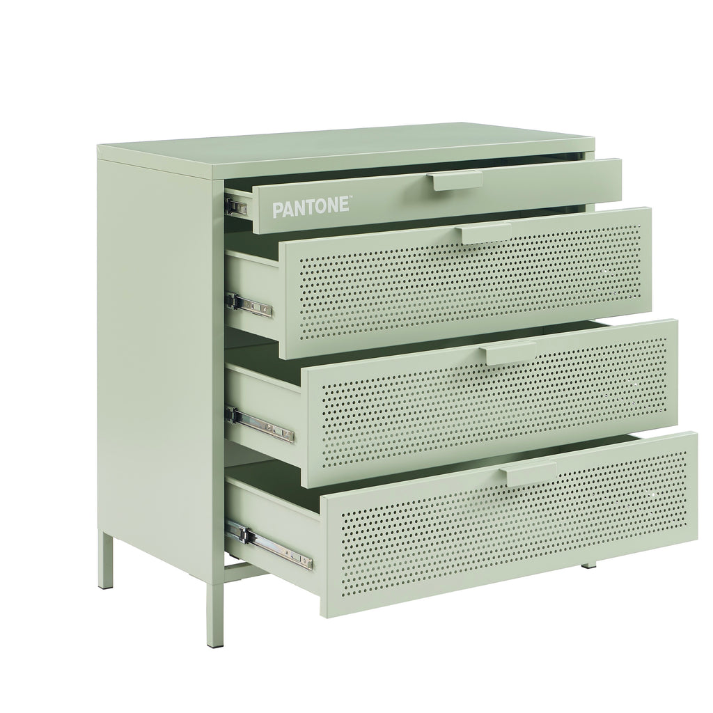 Commode - Métal - Vert Amande - 4 Tiroirs