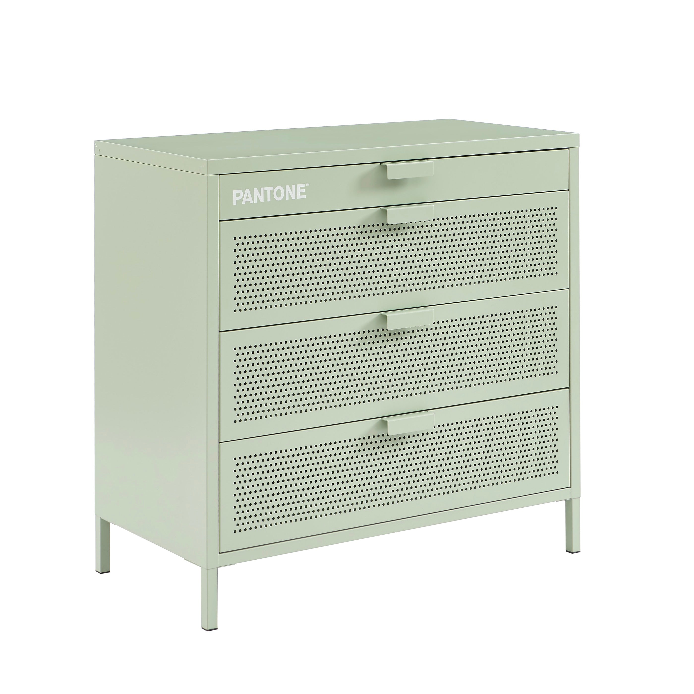 Commode - Métal - Vert Amande - 4 Tiroirs