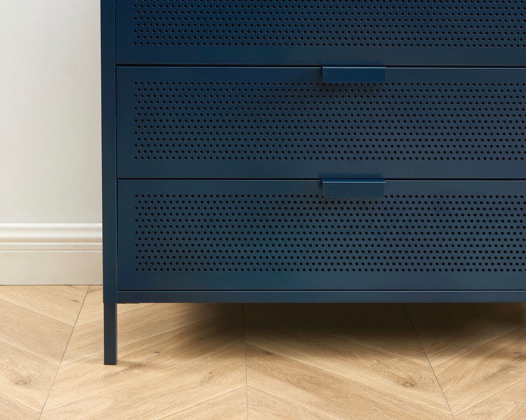 Commode - Métal - Bleu Nuit - 4 Tiroirs