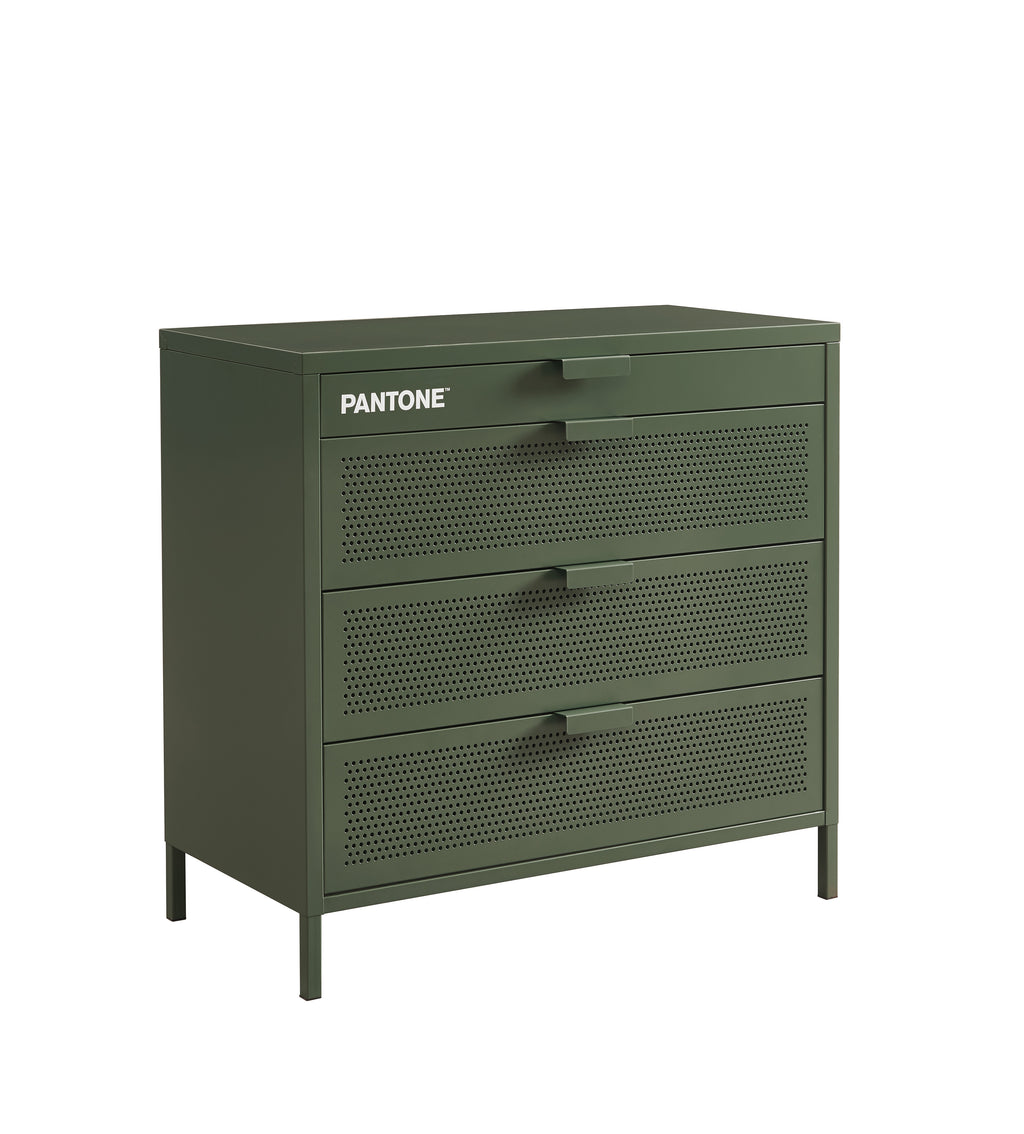 Chest of Drawers - Metal - Olive Green - 4 Drawers