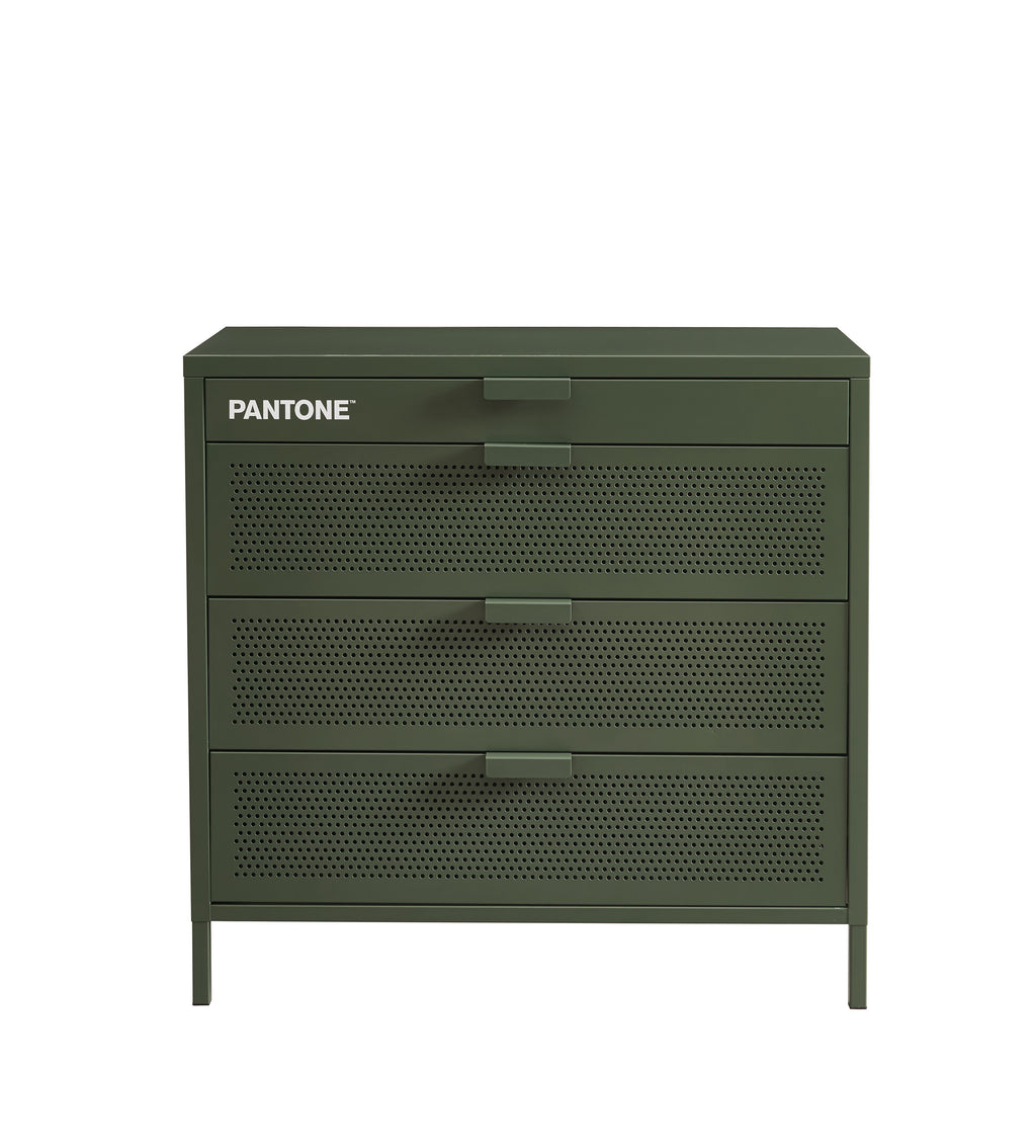 Chest of Drawers - Metal - Olive Green - 4 Drawers