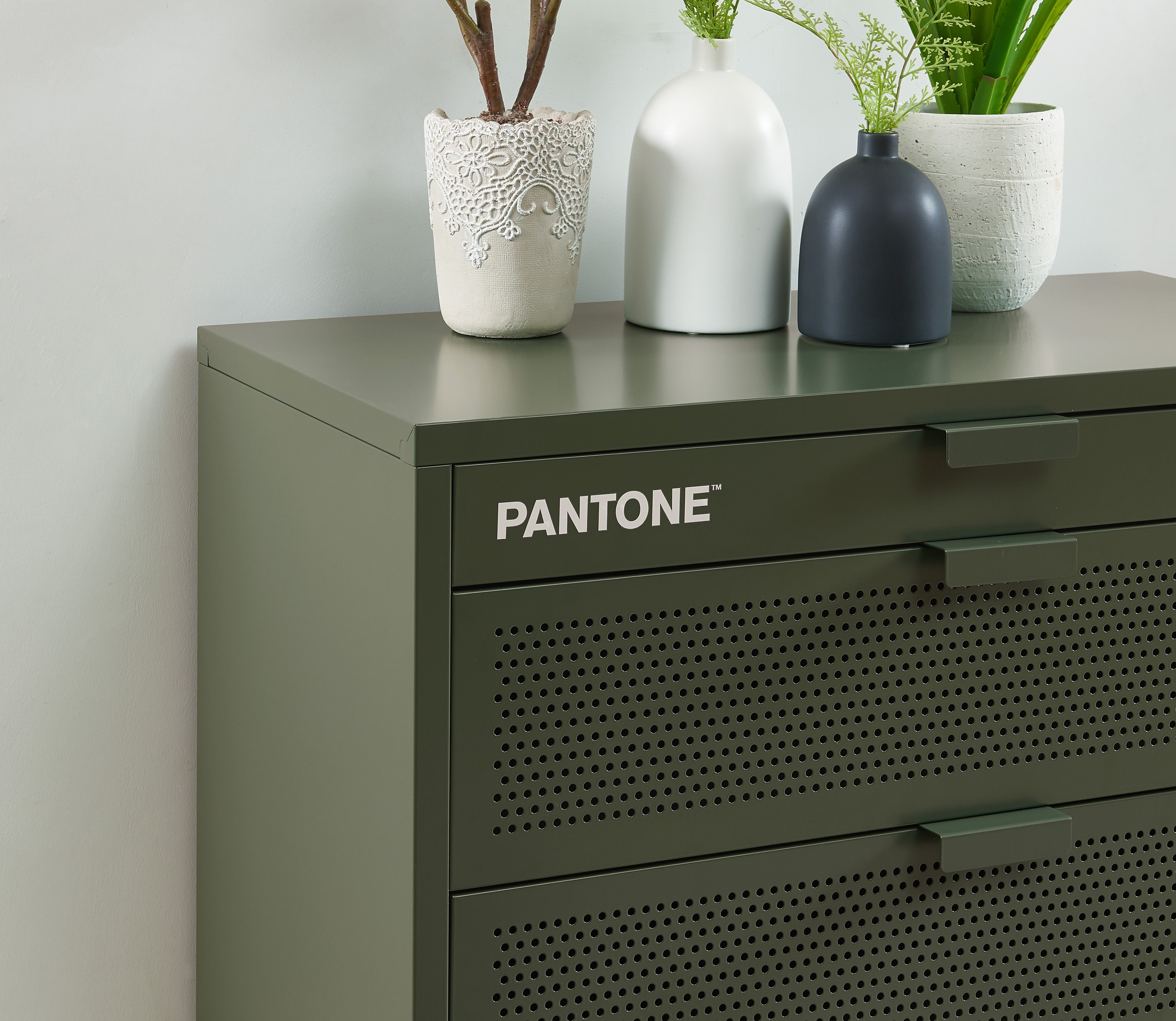Chest of Drawers - Metal - Olive Green - 4 Drawers