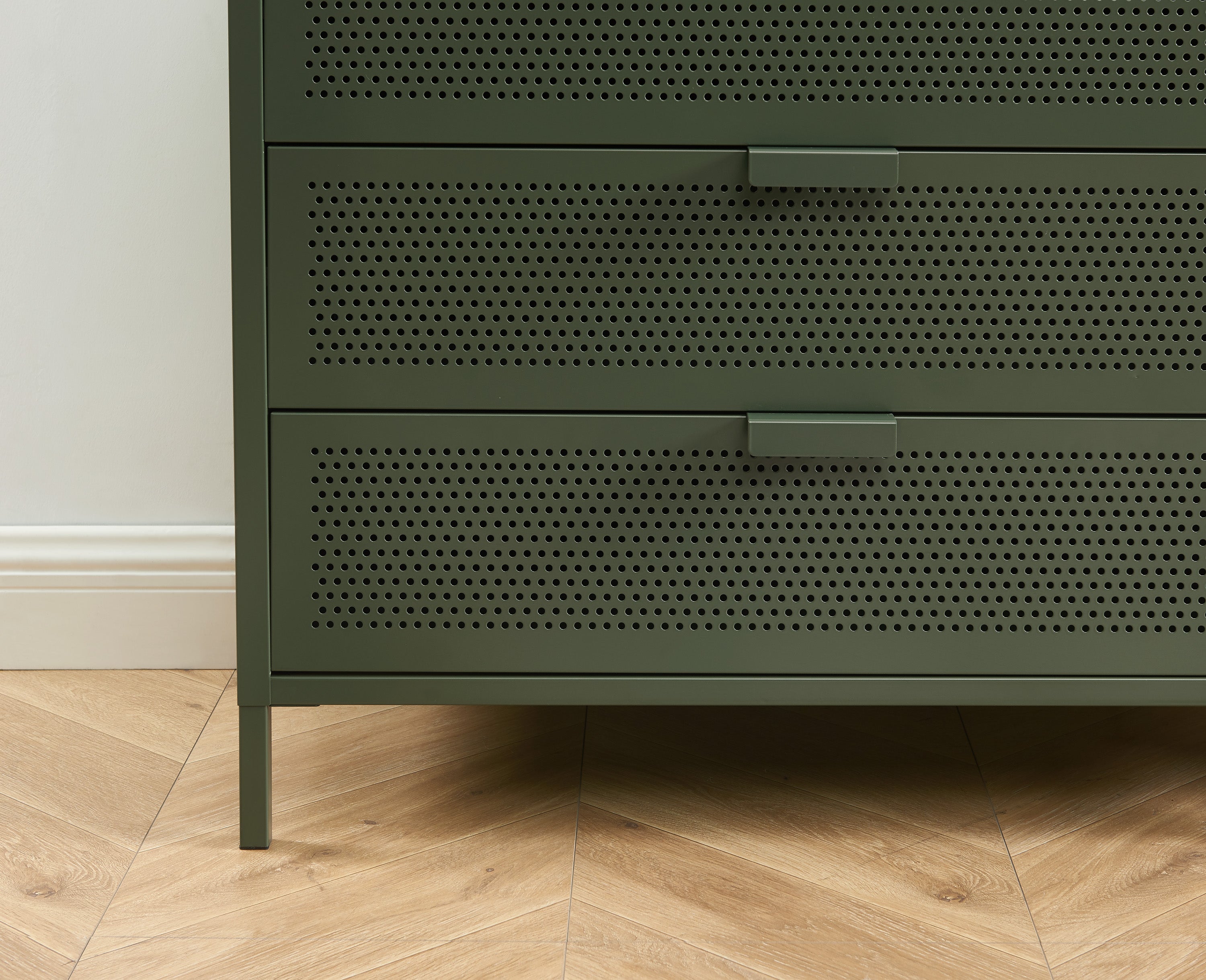 Chest of Drawers - Metal - Olive Green - 4 Drawers