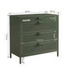 Chest of Drawers - Metal - Olive Green - 4 Drawers