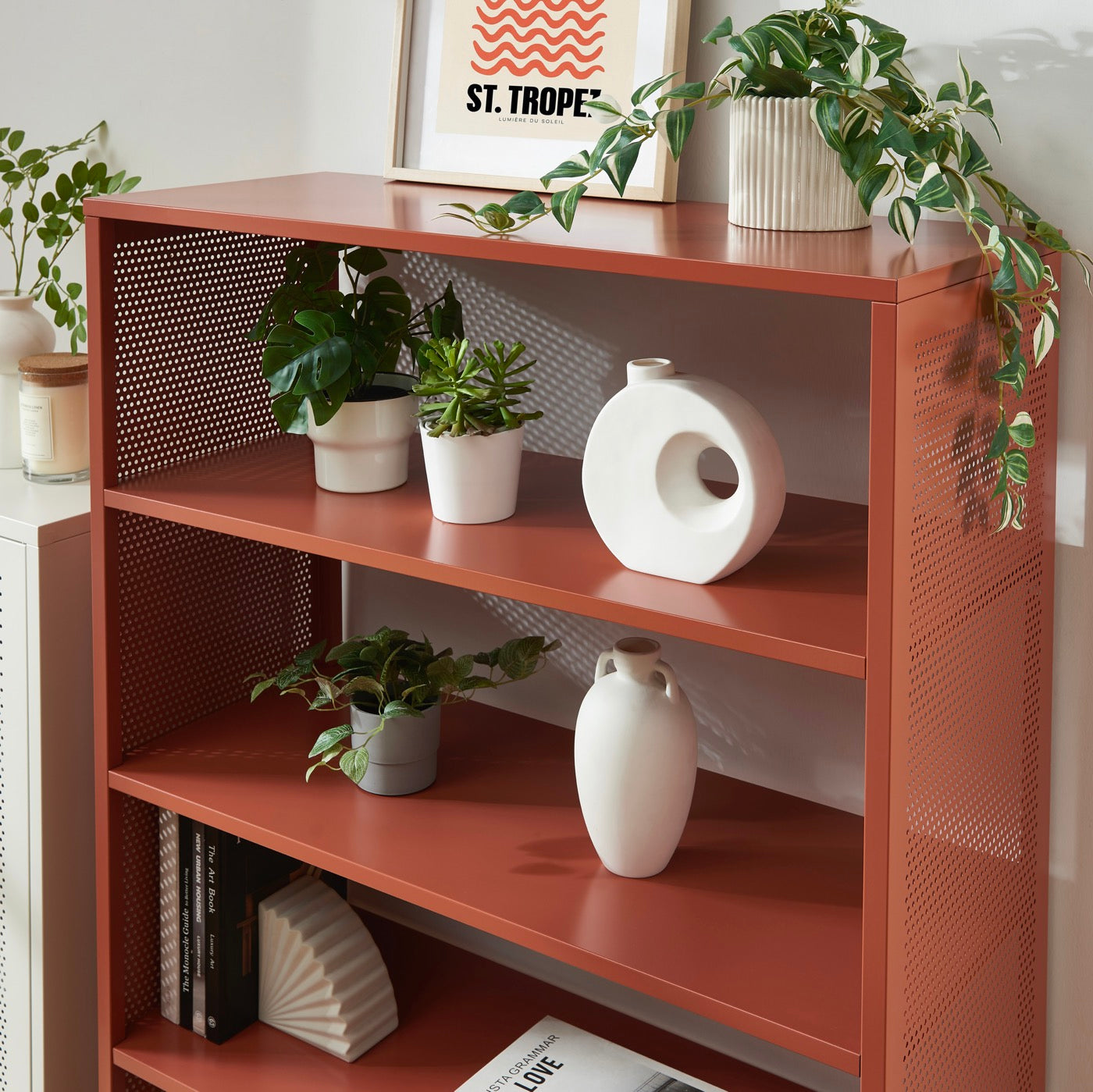 Bookcase - Metal - Terracotta