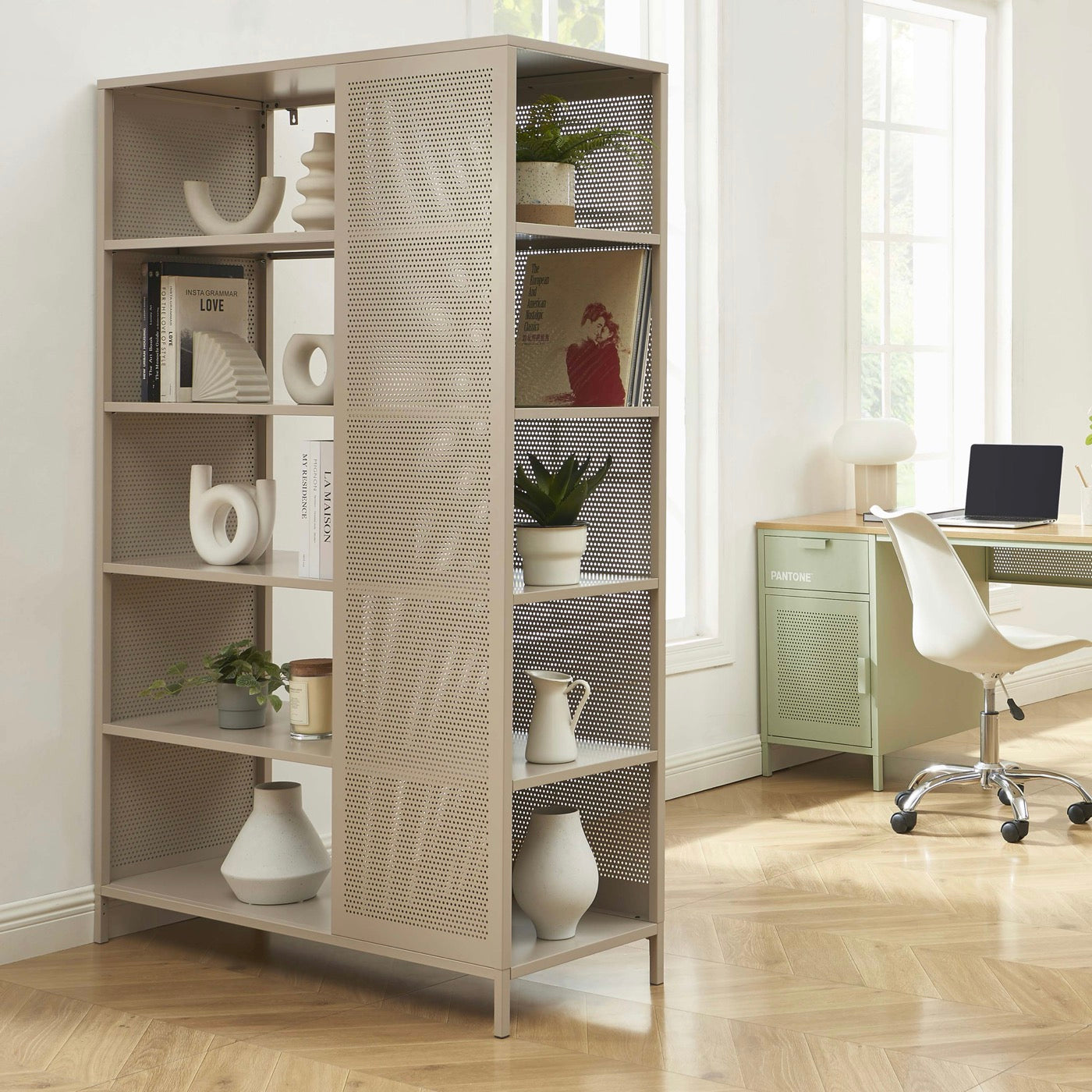 Bookcase - Metal - Taupe