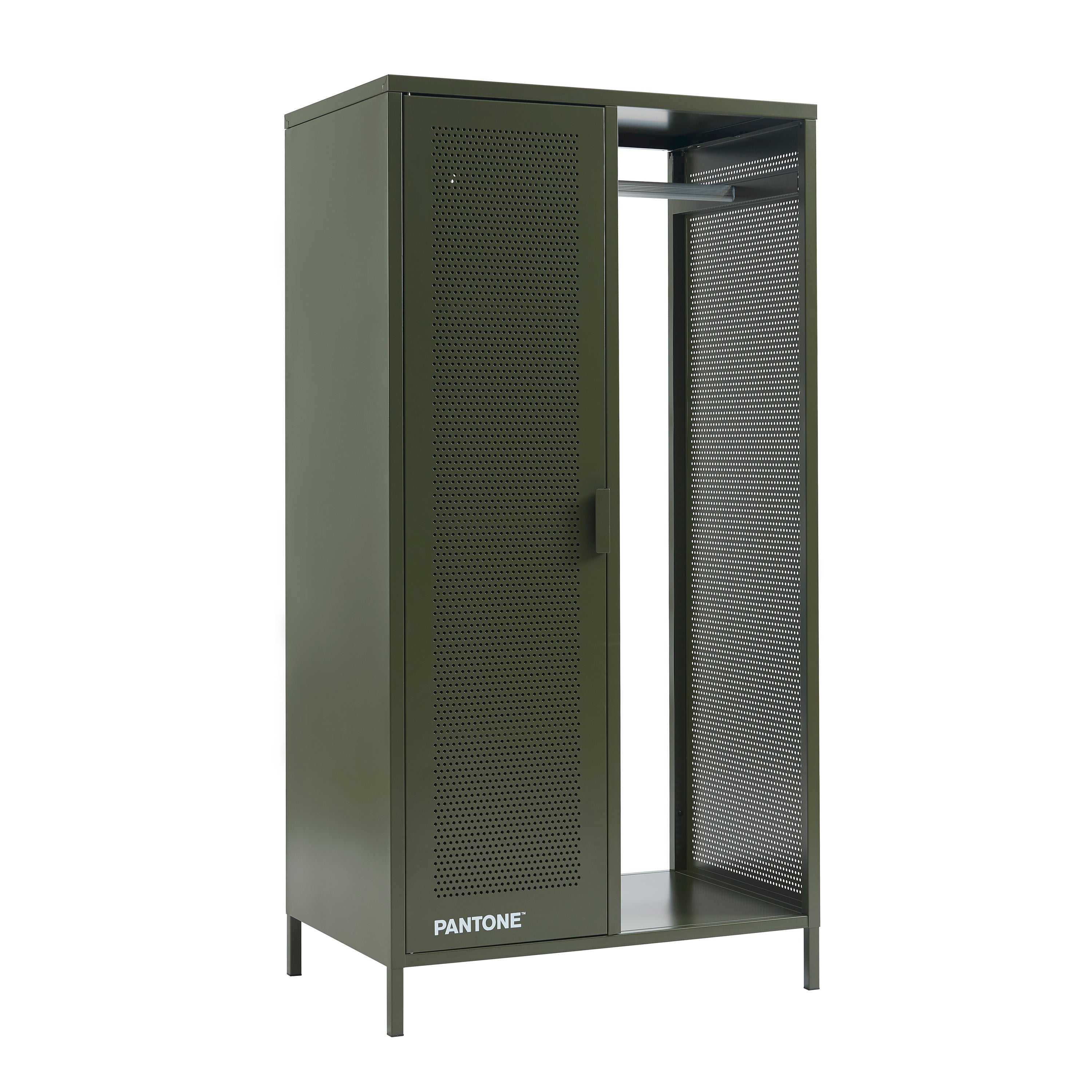 Cloakroom With Wardrobe - Metal - Olive Green
