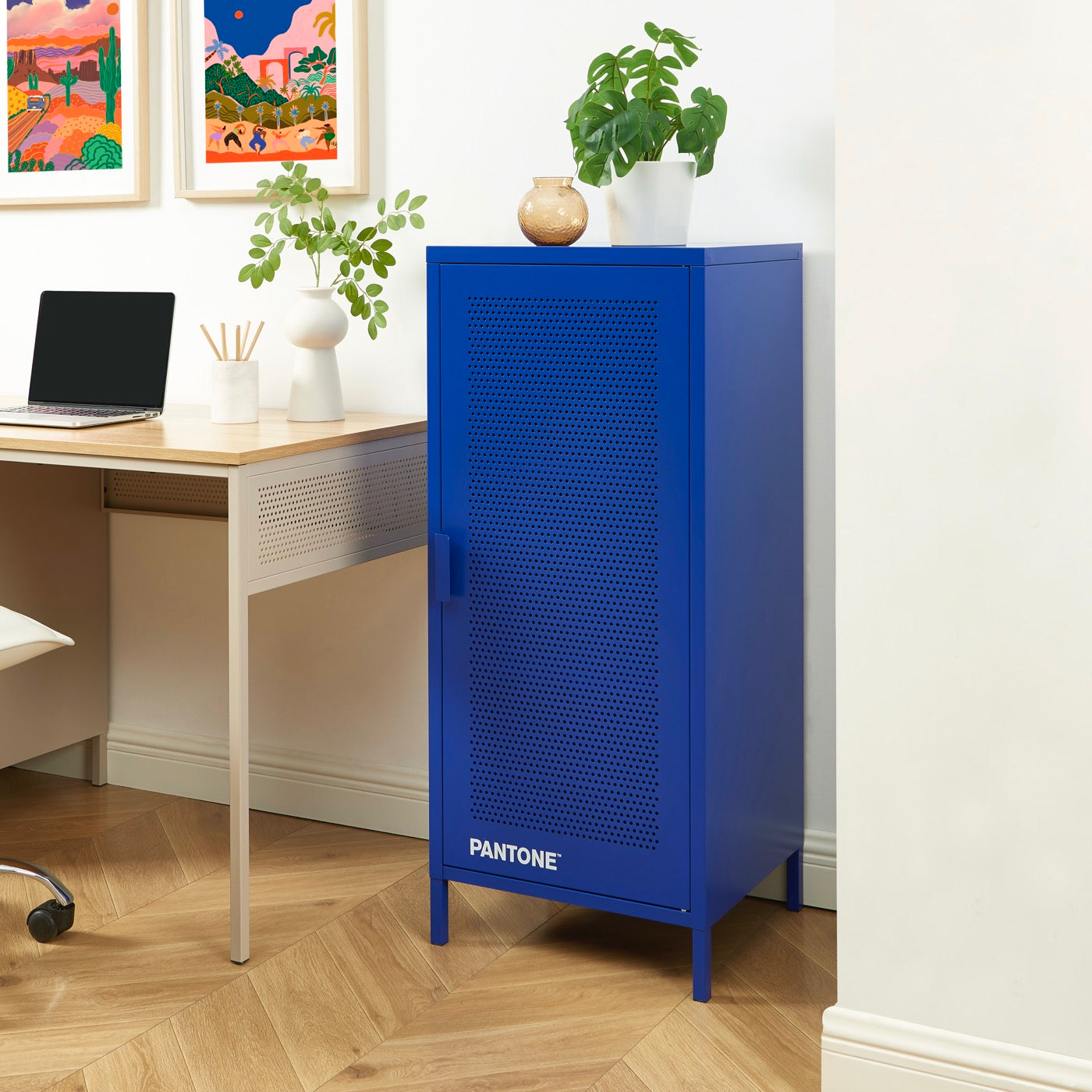 Cajonera De Oficina - Metal - Azul Eléctrico