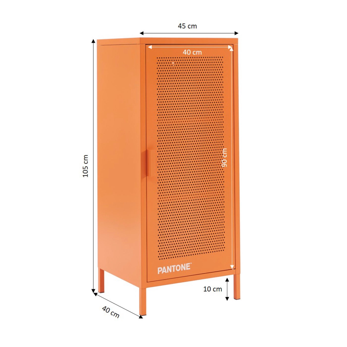 Pedestal de oficina - Metal - Naranja
