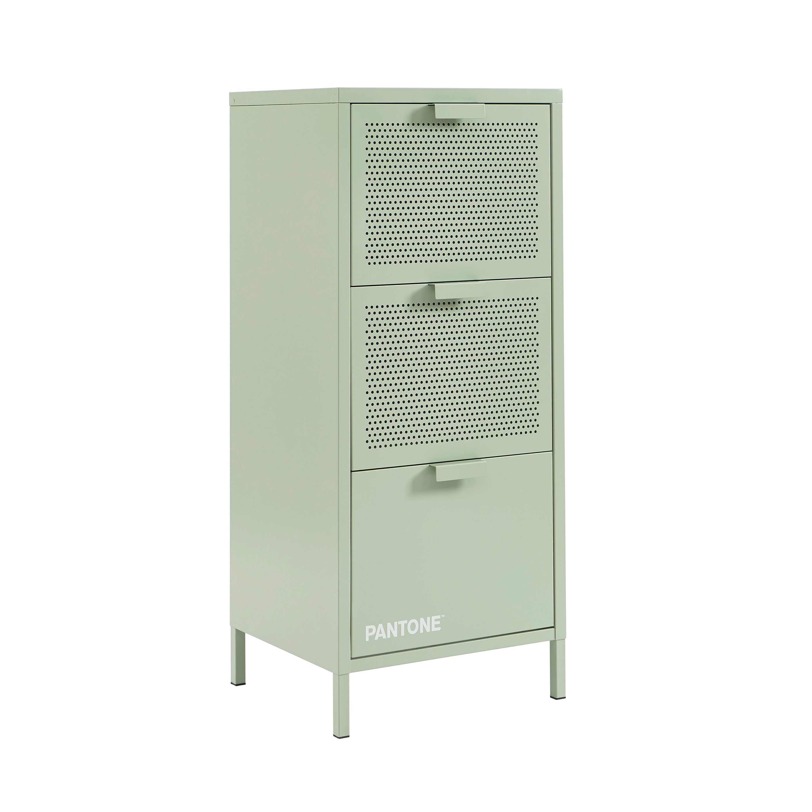 Caisson De Bureau - Métal - Vert Amande - 3 Tiroirs