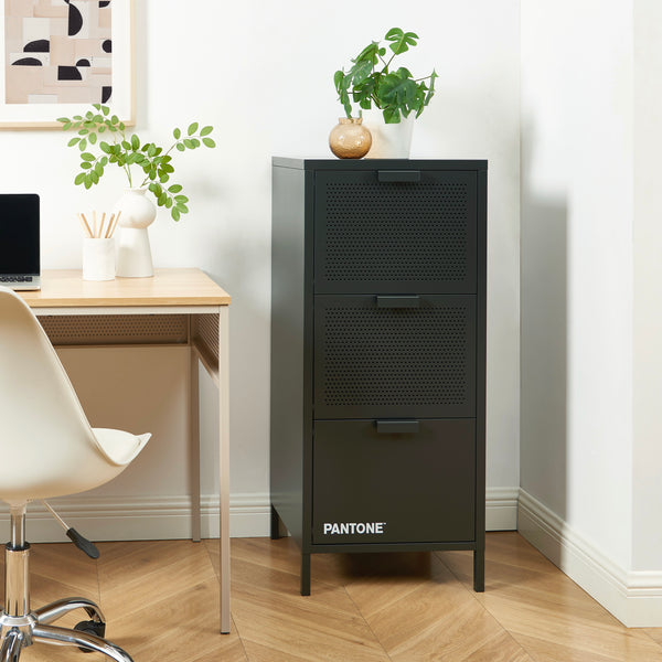 Caisson De Bureau - Métal - Gris Anthracite - 3 Tiroirs