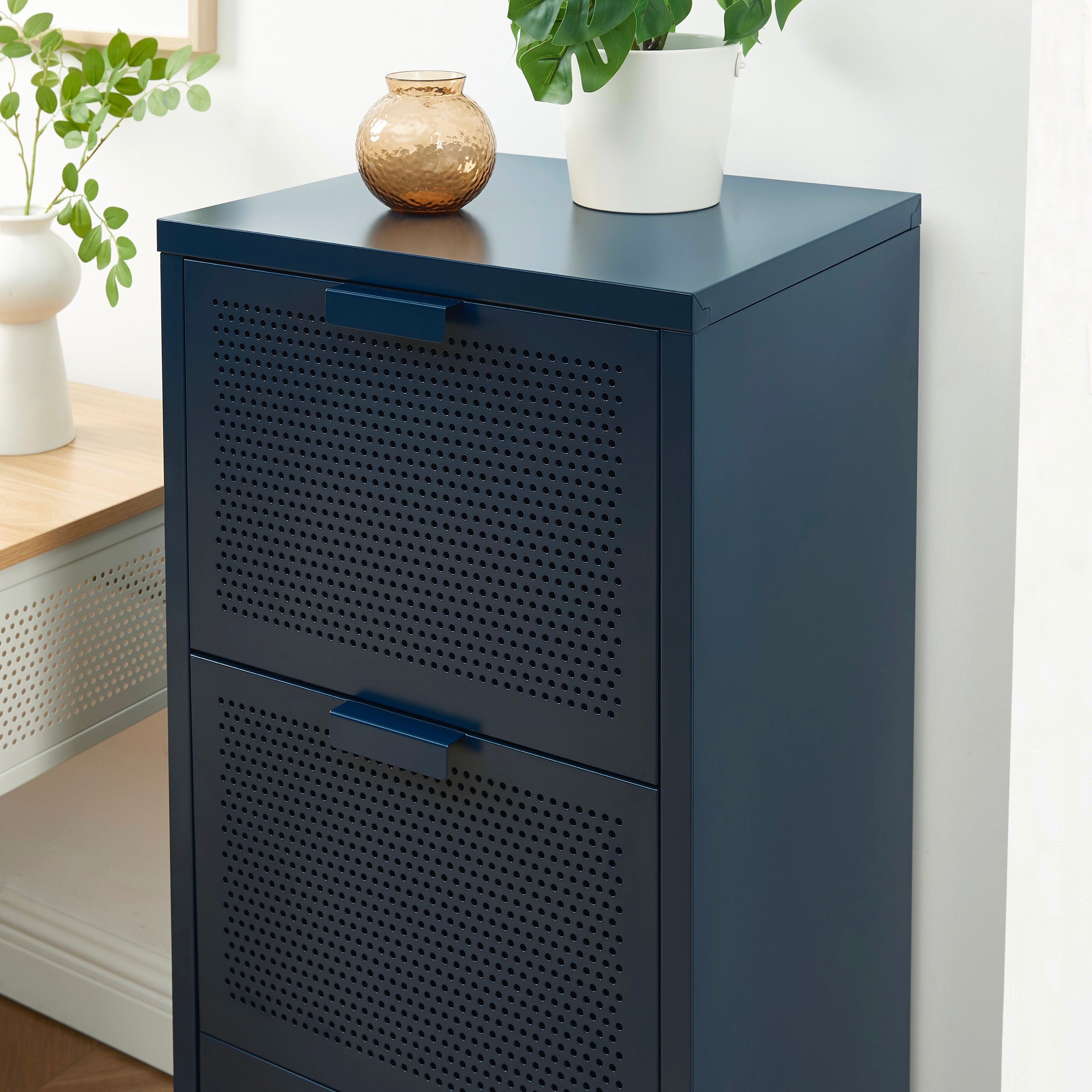 Caisson De Bureau - Métal - Bleu Nuit - 3 Tiroirs