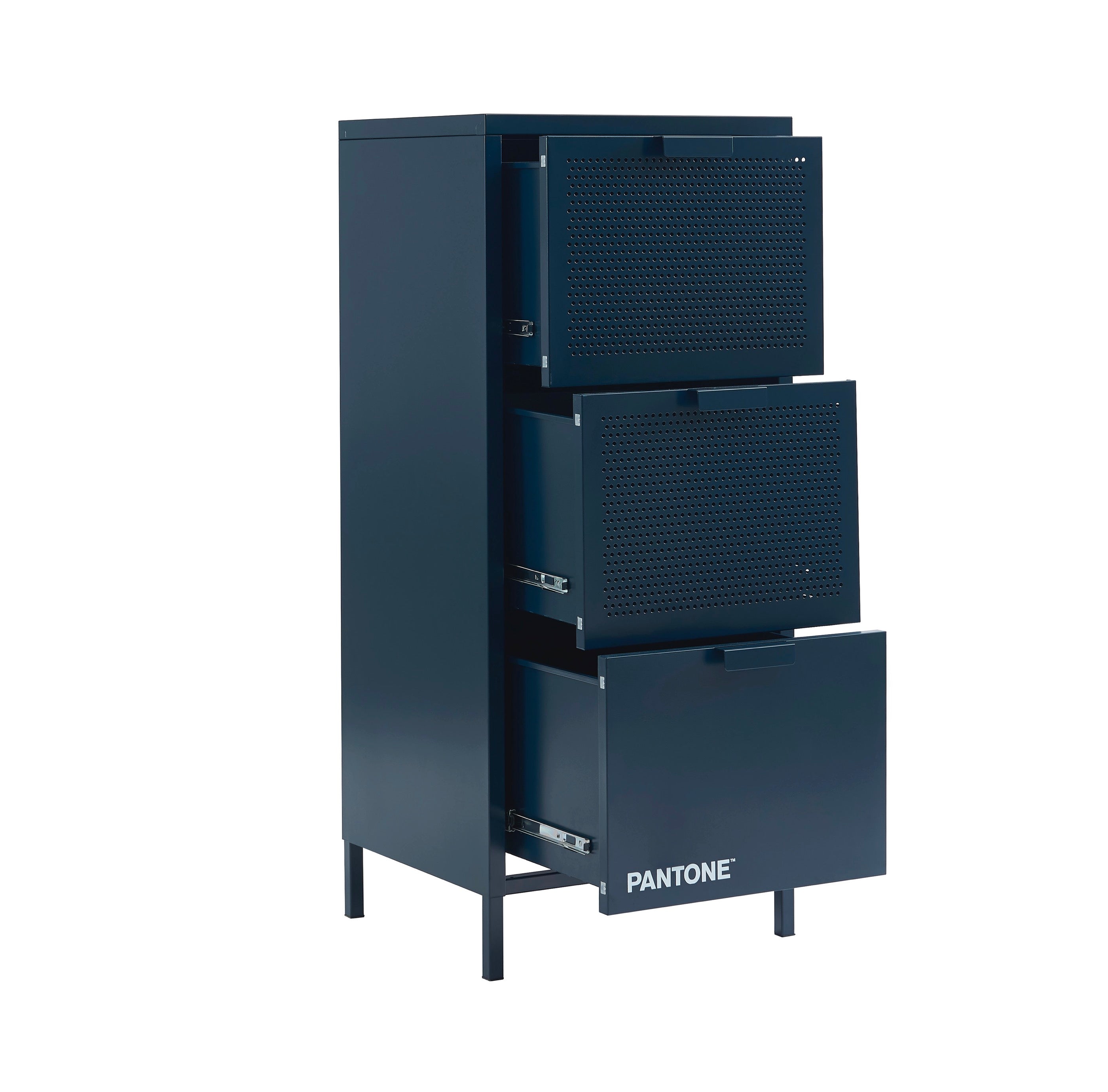 Caisson De Bureau - Métal - Bleu Nuit - 3 Tiroirs